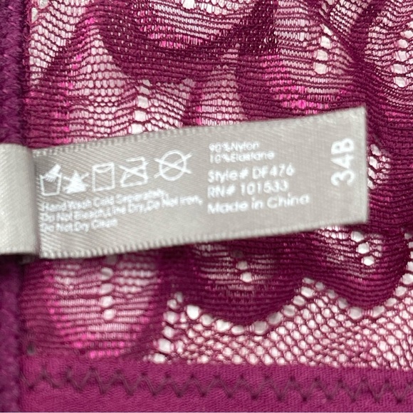 Daisy Fuentes Lace Pushup Long Line Bra Size 34B - Picture 8 of 12